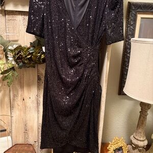 Elegant Black Sequin Dress
